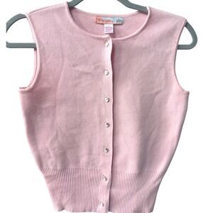 Watermelon Sugar Knit‎ Sweater Vest Pink Size S Twee Coquette Strawberry Buttons
